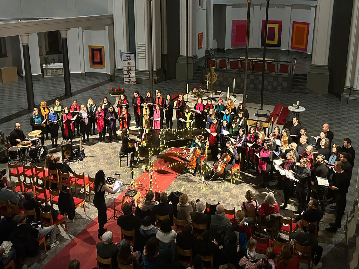 Choir in concert The full choir performing at their Christmas concert 2024